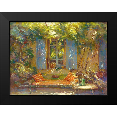 Sieste au sabot rouge Black Modern Wood Framed Art Print by Messely, Johan