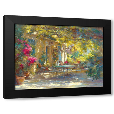 Ambiance d ete Black Modern Wood Framed Art Print with Double Matting by Messely, Johan