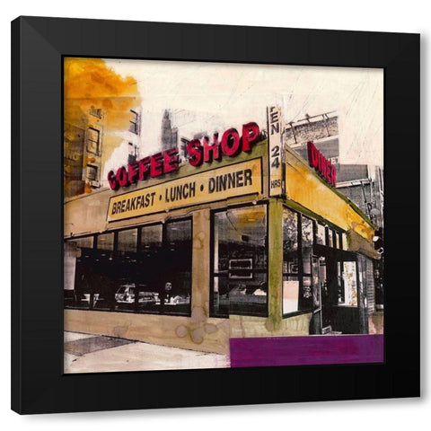 Coffee Shop Black Modern Wood Framed Art Print with Double Matting by Olukman, Ayline