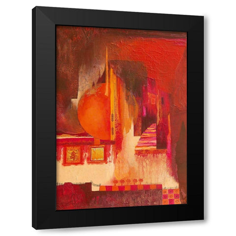 Asian Landscape Black Modern Wood Framed Art Print by Holtkamp, Margreet