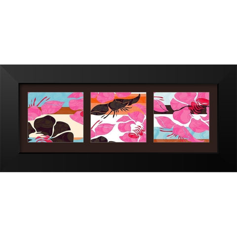 Kimono Black Modern Wood Framed Art Print by Talva Design