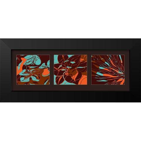 Flowers I Black Modern Wood Framed Art Print by Talva Design