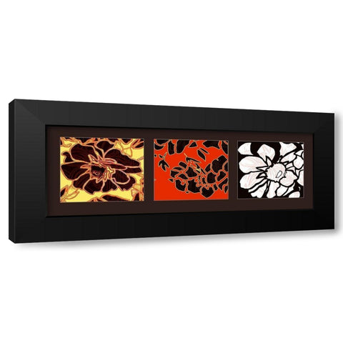 Flowers III Black Modern Wood Framed Art Print with Double Matting by Talva Design