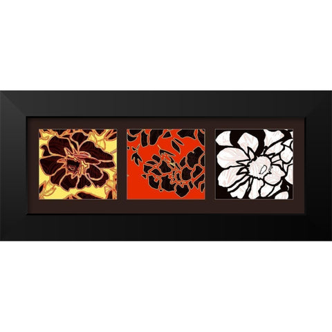 Flowers III Black Modern Wood Framed Art Print by Talva Design