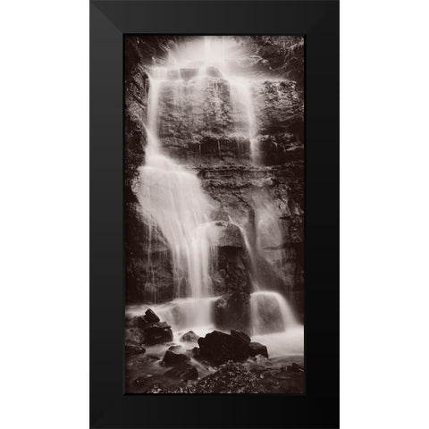 Waterfall Swallet-Peak District,England Black Modern Wood Framed Art Print by Butcher, Dave