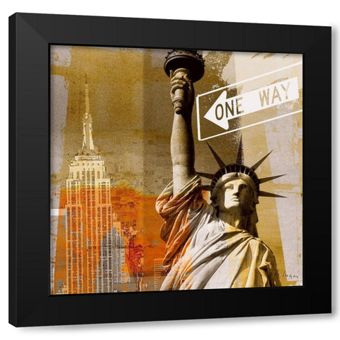 New York II Black Modern Wood Framed Art Print with Double Matting by Luger, Gery