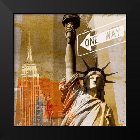 New York II Black Modern Wood Framed Art Print by Luger, Gery