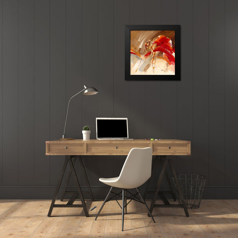 New Shoes Black Modern Wood Framed Art Print by Meijering, Kitty