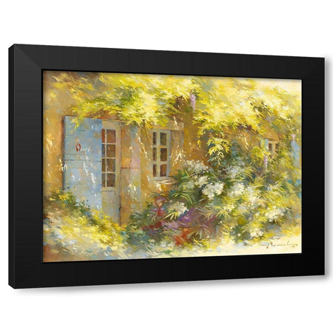 Le laurier blanc Black Modern Wood Framed Art Print with Double Matting by Messely, Johan