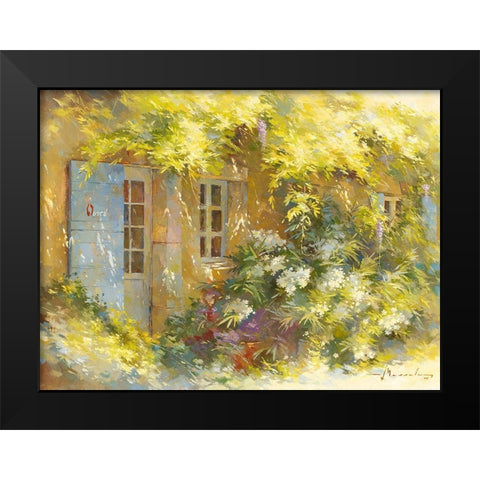 Le laurier blanc Black Modern Wood Framed Art Print by Messely, Johan