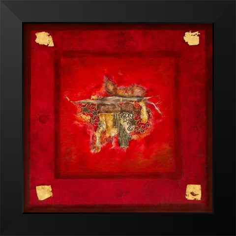 Rouge baiser Black Modern Wood Framed Art Print by Perinciolo Duluc, Lyne