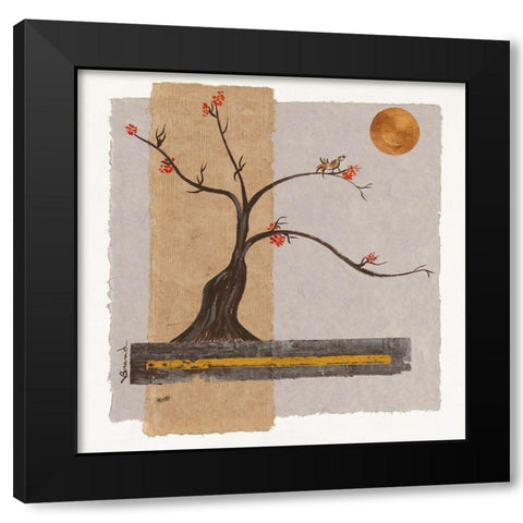 L arbre I Black Modern Wood Framed Art Print by Brand, Valerie