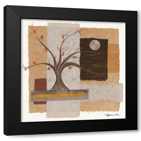 L arbre II Black Modern Wood Framed Art Print with Double Matting by Brand, Valerie