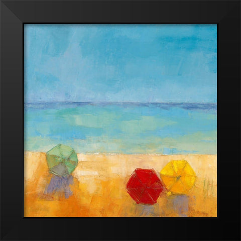 Parasols II Black Modern Wood Framed Art Print by Pivier-Attolini, Regine