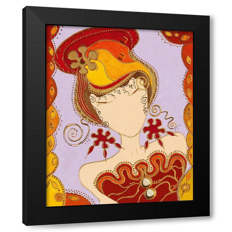 Lolita Black Modern Wood Framed Art Print with Double Matting by Bismuth, Zed