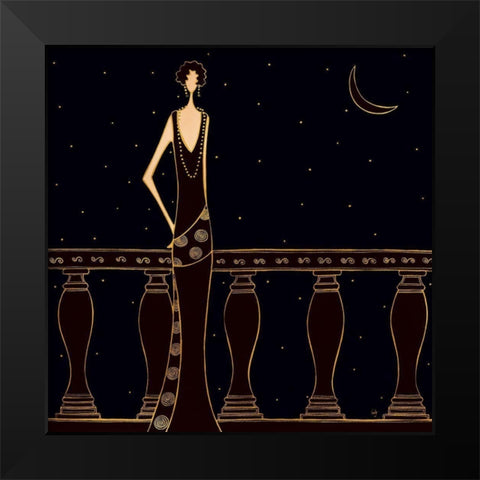 Distinction Black Modern Wood Framed Art Print by Laly