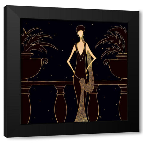 Elegance Black Modern Wood Framed Art Print with Double Matting by Laly
