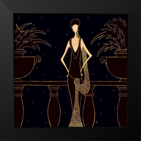 Elegance Black Modern Wood Framed Art Print by Laly