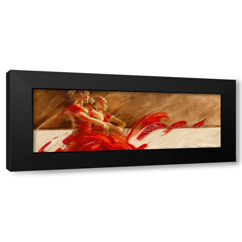 Duo in Red Black Modern Wood Framed Art Print by Meijering, Kitty