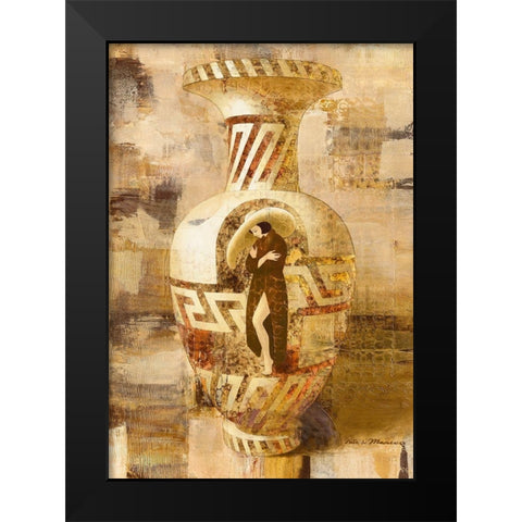 With a Hat Black Modern Wood Framed Art Print by Juta and Mareks