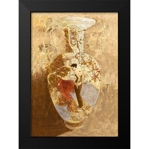 Garden of Dreams Black Modern Wood Framed Art Print by Juta and Mareks