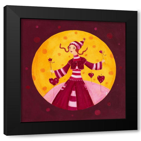 Mes petits cÅ“urs Black Modern Wood Framed Art Print with Double Matting by Pillault, Loetitia