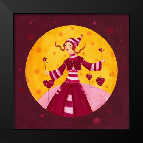 Mes petits cÅ“urs Black Modern Wood Framed Art Print by Pillault, Loetitia