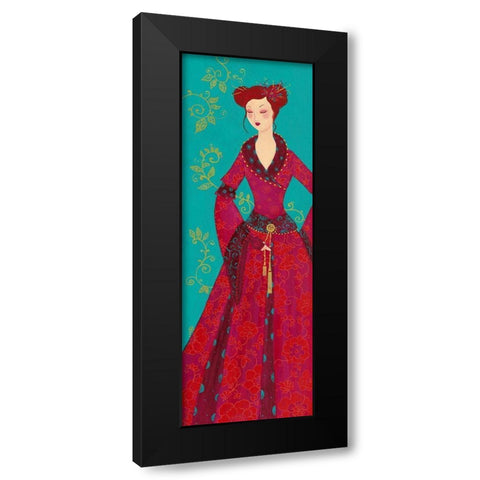 Myosotis Black Modern Wood Framed Art Print with Double Matting by Pillault, Loetitia