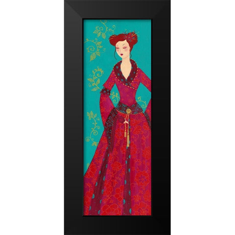 Myosotis Black Modern Wood Framed Art Print by Pillault, Loetitia