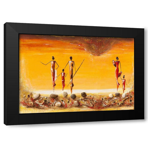 Plage Black Modern Wood Framed Art Print by Marso