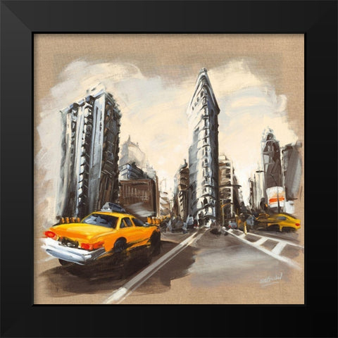 New York - Flatiron Building Black Modern Wood Framed Art Print by Blondel, Sandrine