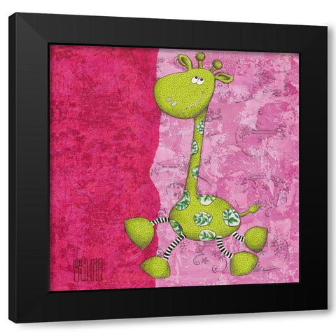 Jeje Black Modern Wood Framed Art Print by Dahan, Sushila