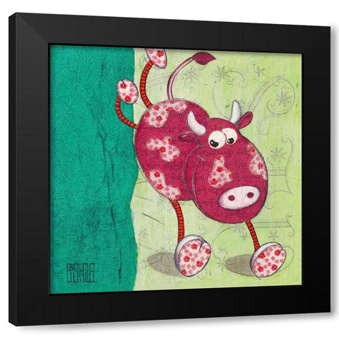 Magguy Black Modern Wood Framed Art Print by Dahan, Sushila