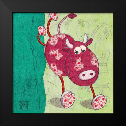 Magguy Black Modern Wood Framed Art Print by Dahan, Sushila