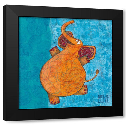 Barry Black Modern Wood Framed Art Print by Dahan, Sushila