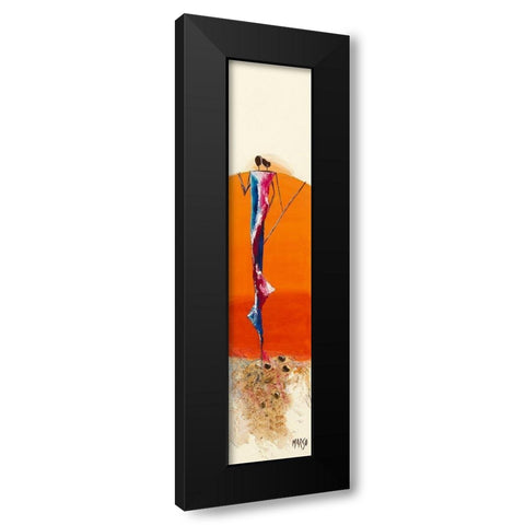 Duo Orange Black Modern Wood Framed Art Print by Marso