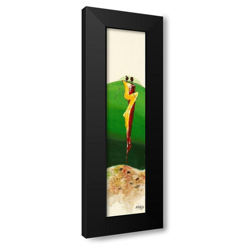 Duo Vert Black Modern Wood Framed Art Print with Double Matting by Marso