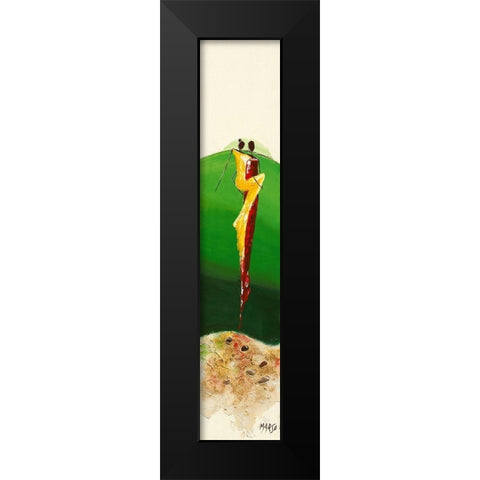 Duo Vert Black Modern Wood Framed Art Print by Marso