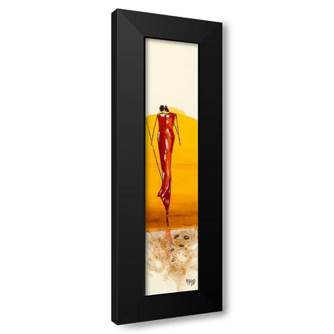 Duo Jaune Black Modern Wood Framed Art Print with Double Matting by Marso