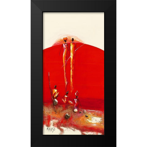 La Sortie Black Modern Wood Framed Art Print by Marso