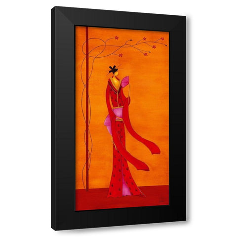 Geisha I Black Modern Wood Framed Art Print with Double Matting by Ona