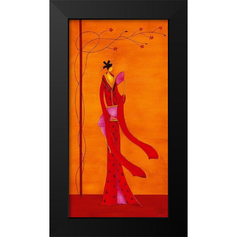 Geisha I Black Modern Wood Framed Art Print by Ona