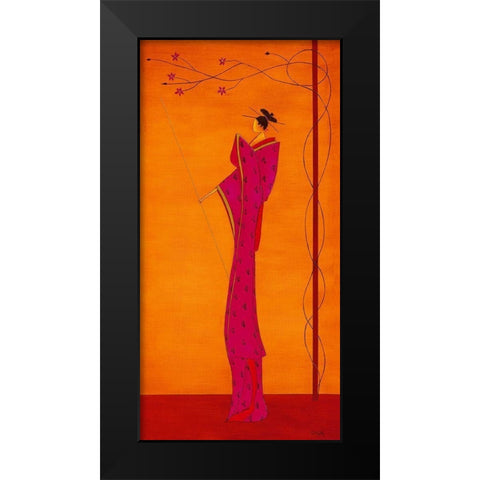 Geisha III Black Modern Wood Framed Art Print by Ona