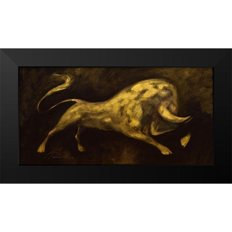 Minotaureus II Black Modern Wood Framed Art Print by Panasenko, Inna