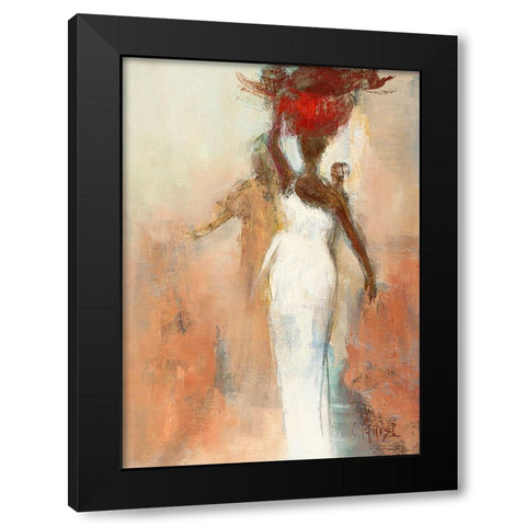 Silhouettes Africaines I Black Modern Wood Framed Art Print by Parise, Chantal