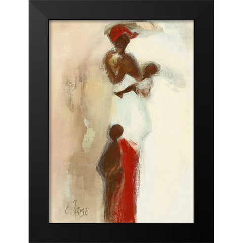 Silhouettes Africaines II Black Modern Wood Framed Art Print by Parise, Chantal