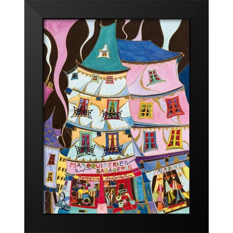 La maroquinerie Black Modern Wood Framed Art Print by Wentzeis, Martine