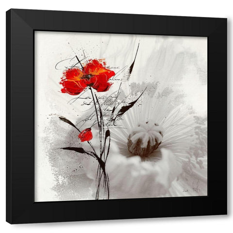 Petite aventure fleurie I Black Modern Wood Framed Art Print with Double Matting by Zacher-Finet, Isabelle