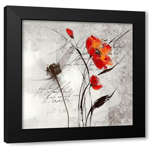 Petite aventure fleurie II Black Modern Wood Framed Art Print with Double Matting by Zacher-Finet, Isabelle