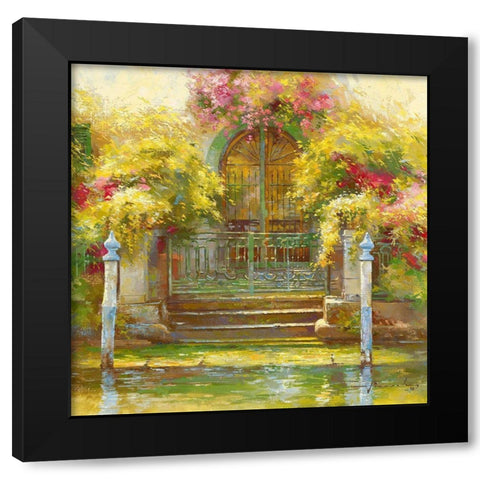 Nostalgie a Iseo Black Modern Wood Framed Art Print with Double Matting by Messely, Johan